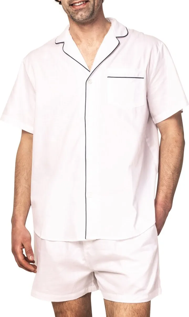 Contrast Piping Cotton Short Pajamas
