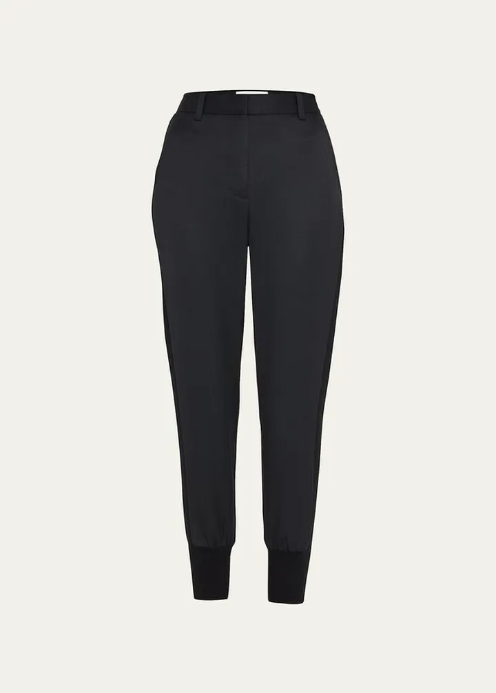 Cropped Wool Jogger Pants