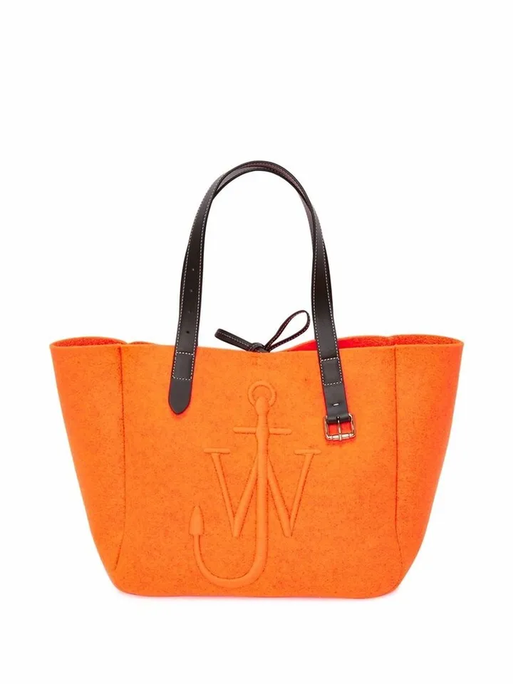 Belt embroidered-logo tote bag