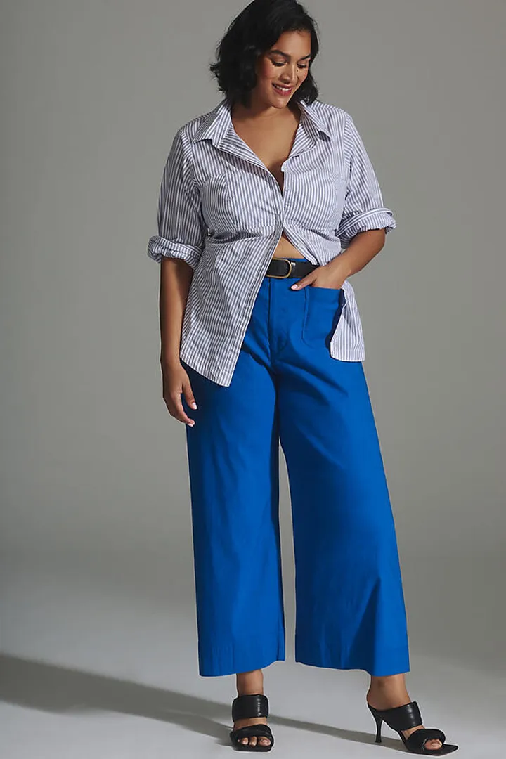 The Colette Cropped Wide-Leg Pants Blue