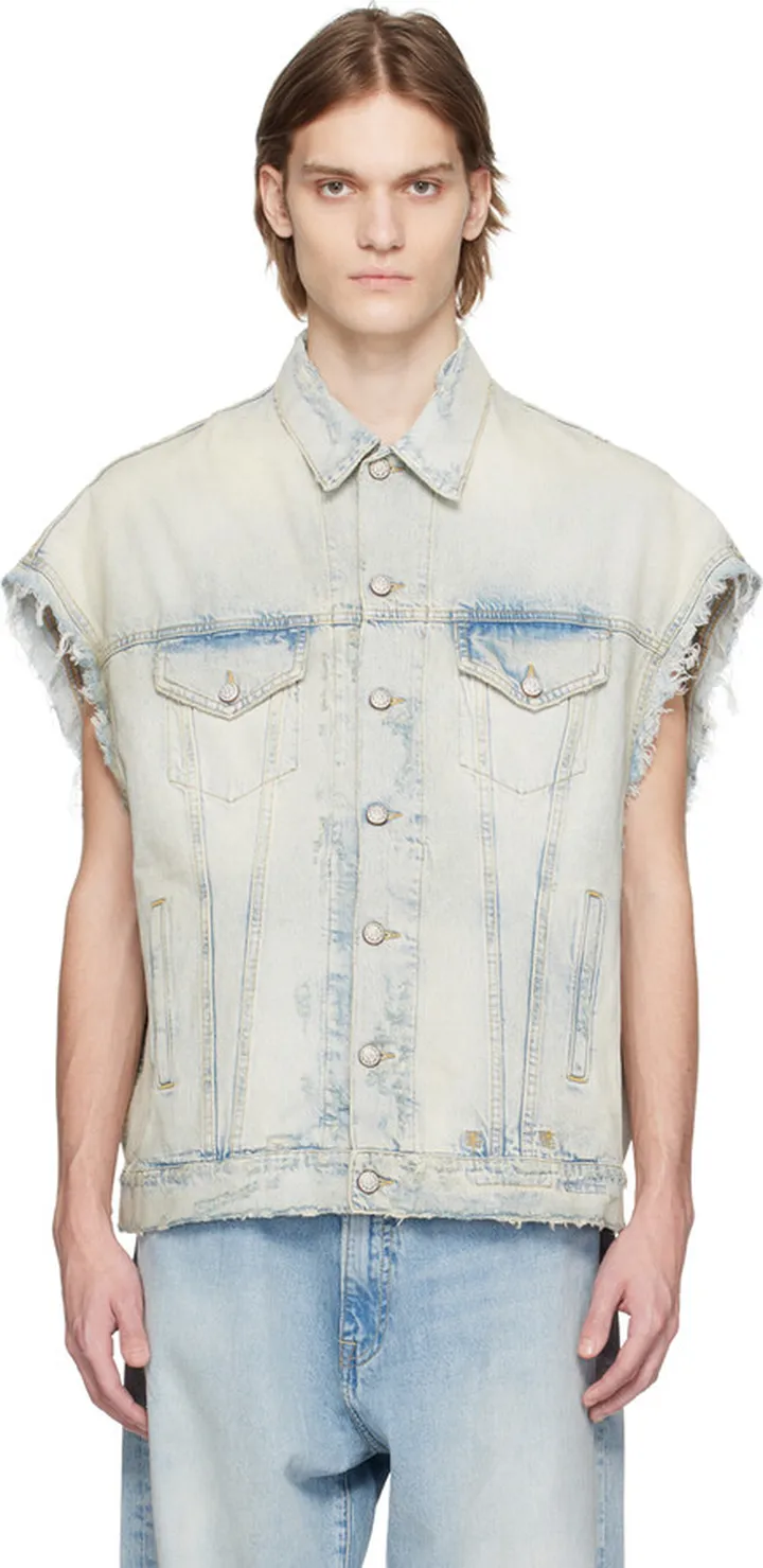 R13 Blue Oversized Denim Vest