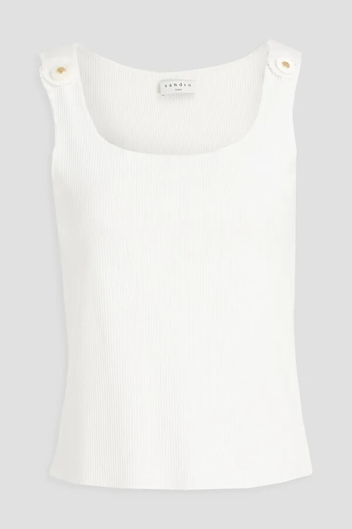 Arsene button-embellished ribbed-knit tank