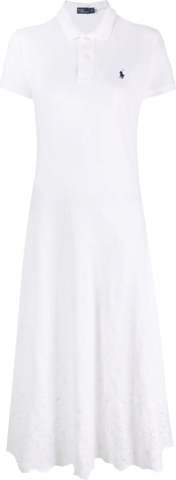 Broderie-Detail Midi Dress