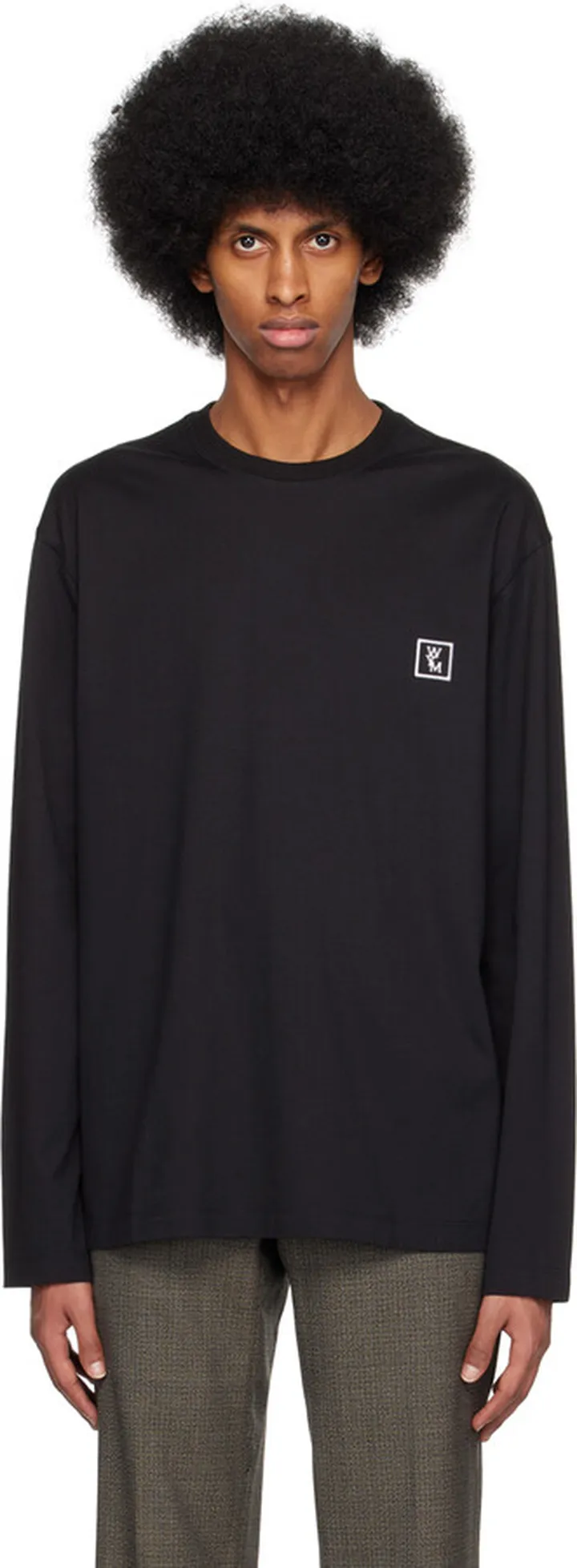 Wooyoungmi Black Printed Long Sleeve T-Shirt