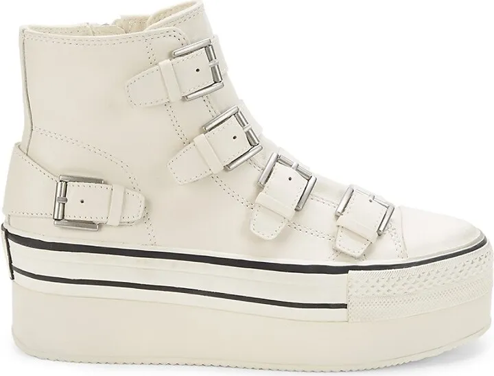 Jewel Leather Platform High Top Sneakers