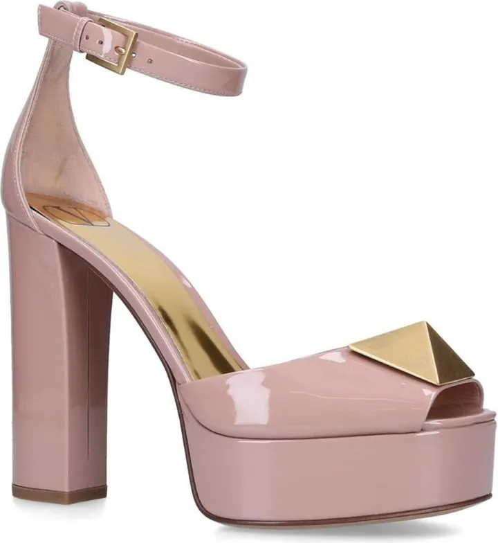 Valentino Garavani Valentino Garavani Leather Platform Maxi Stud Sandals 120