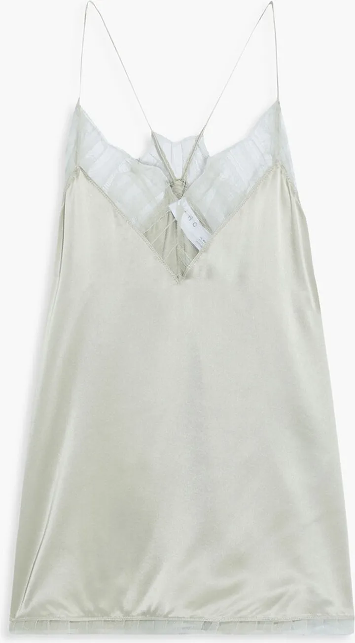 Berwyn lace-trimmed silk-charmeuse camisole