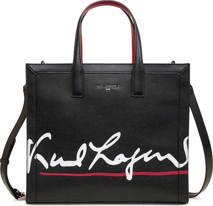Karl Lagerfeld Paris Nouveau Karl Leather Medium Tote