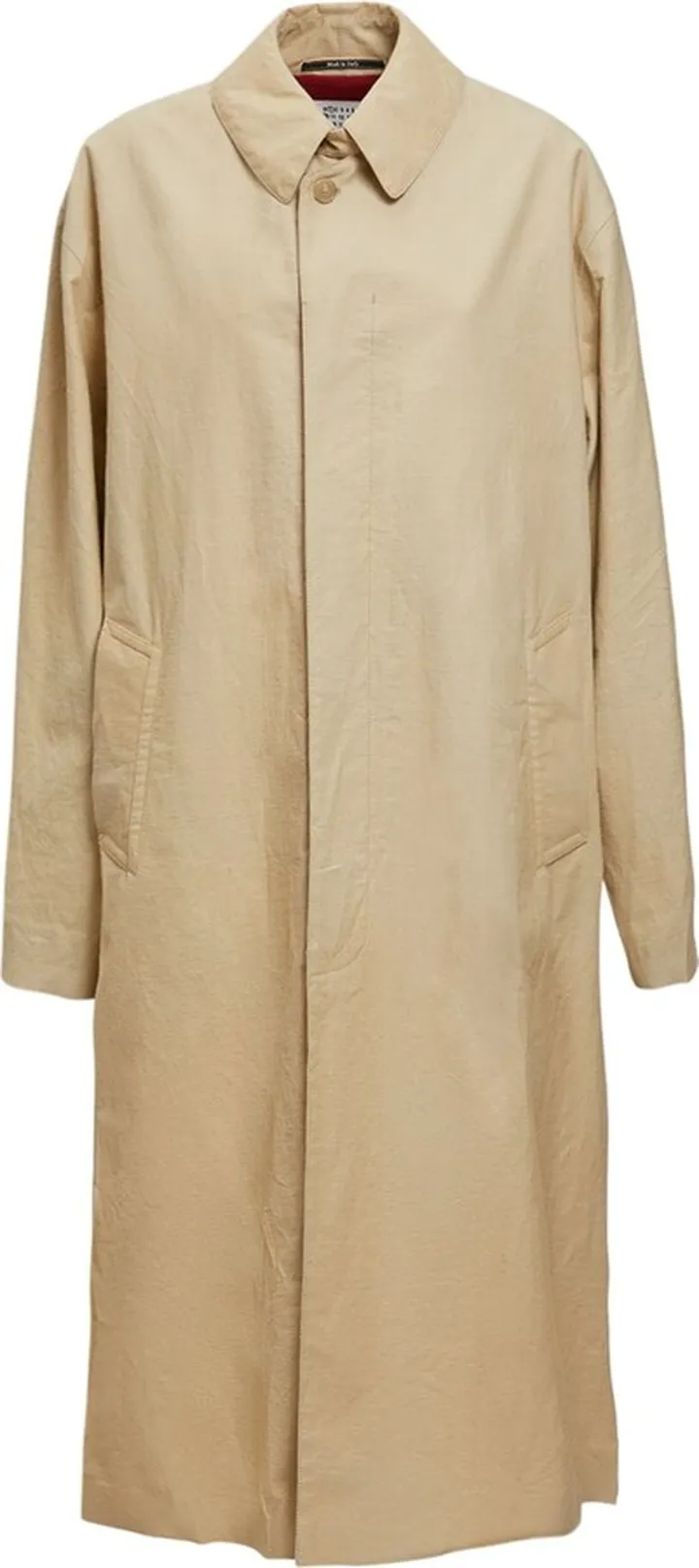 Cotton gabardine long trench coat