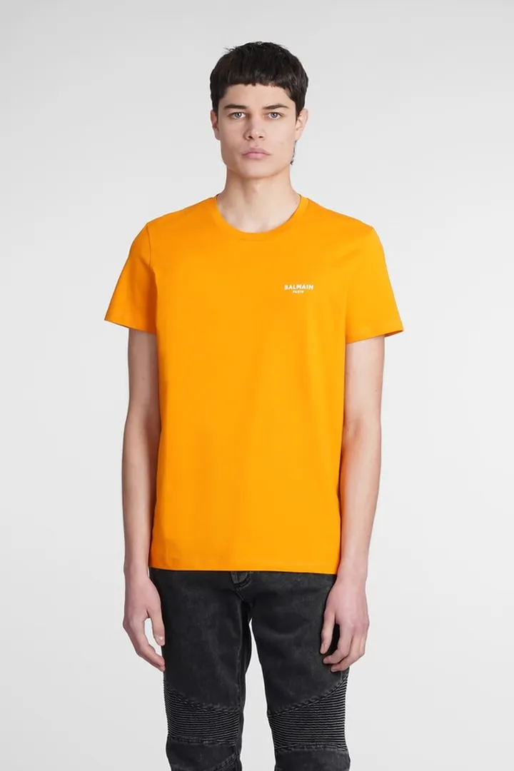 T-shirt In Orange Cotton
