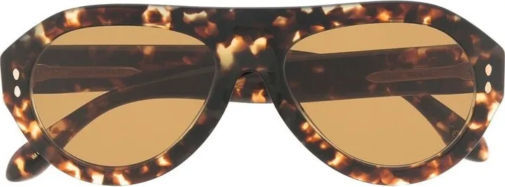 Tortoiseshell Round-Frame Sunglasses