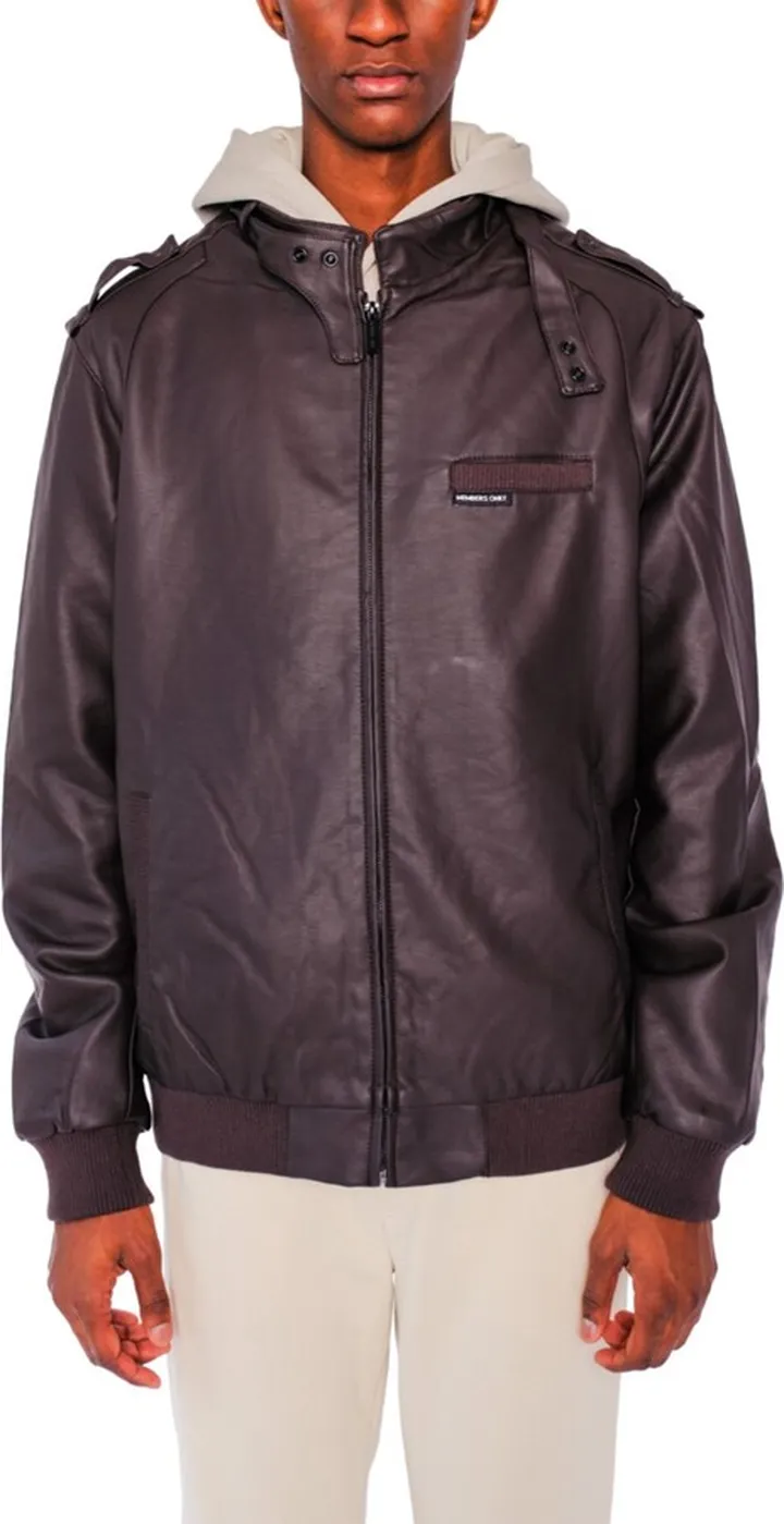 Men's Big & Tall Faux Leather Iconic Racer Jacket