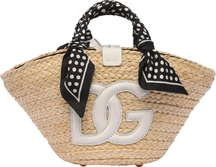 Logo Raffia Handbag