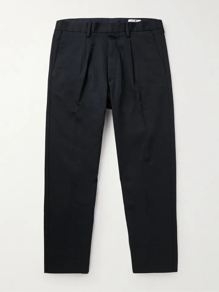 Bill Tapered Cropped Cotton-Blend Twill Trousers