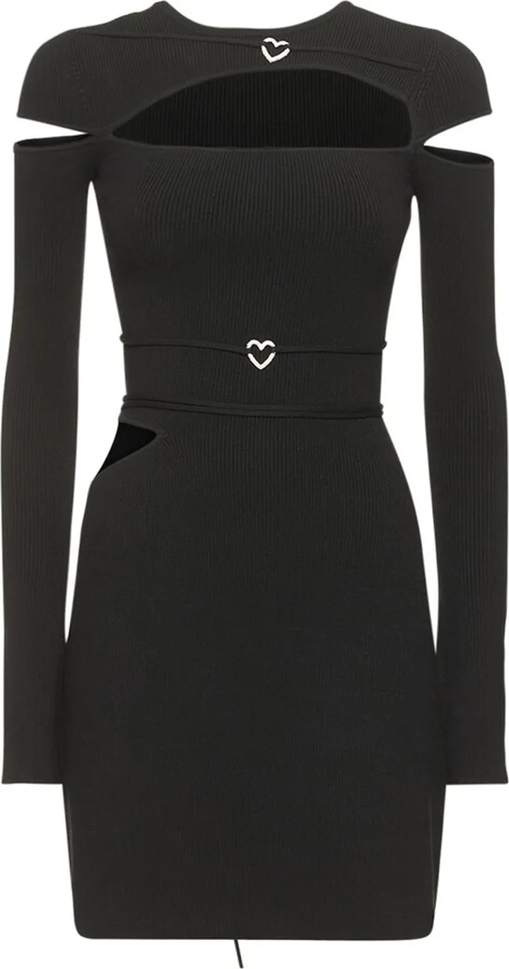 Nicole rib knit cutout mini dress