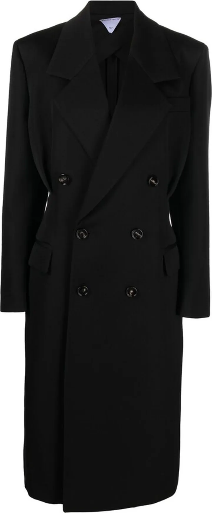 Black Double-Breasted Wool Coat