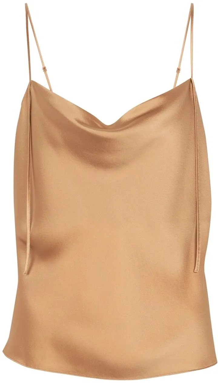 Cowl-neck satin camisole