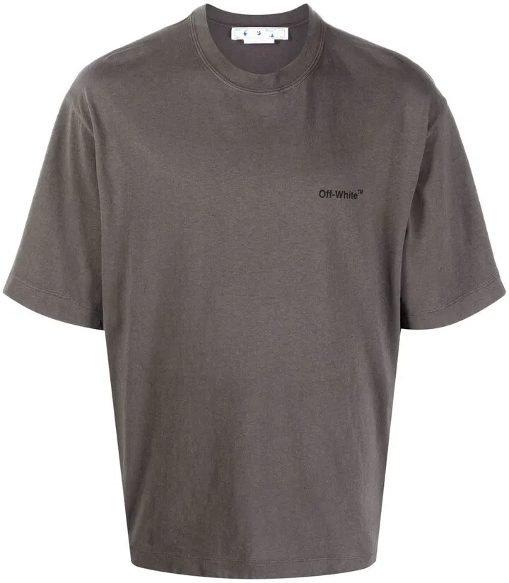 Diag print cotton T-shirt