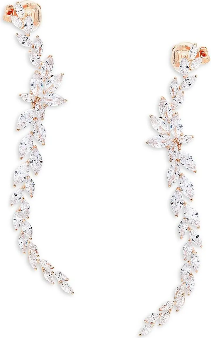 Holidayear Rose Goldtone & Cubic Zirconia Ear Crawlers