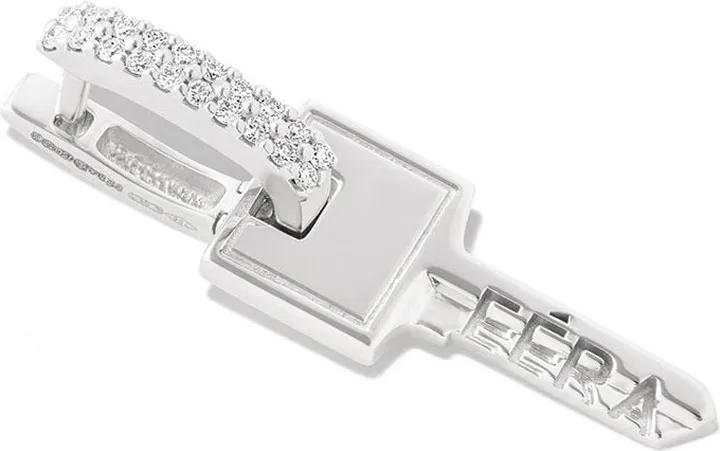 18kt white gold Key Drop diamond earring