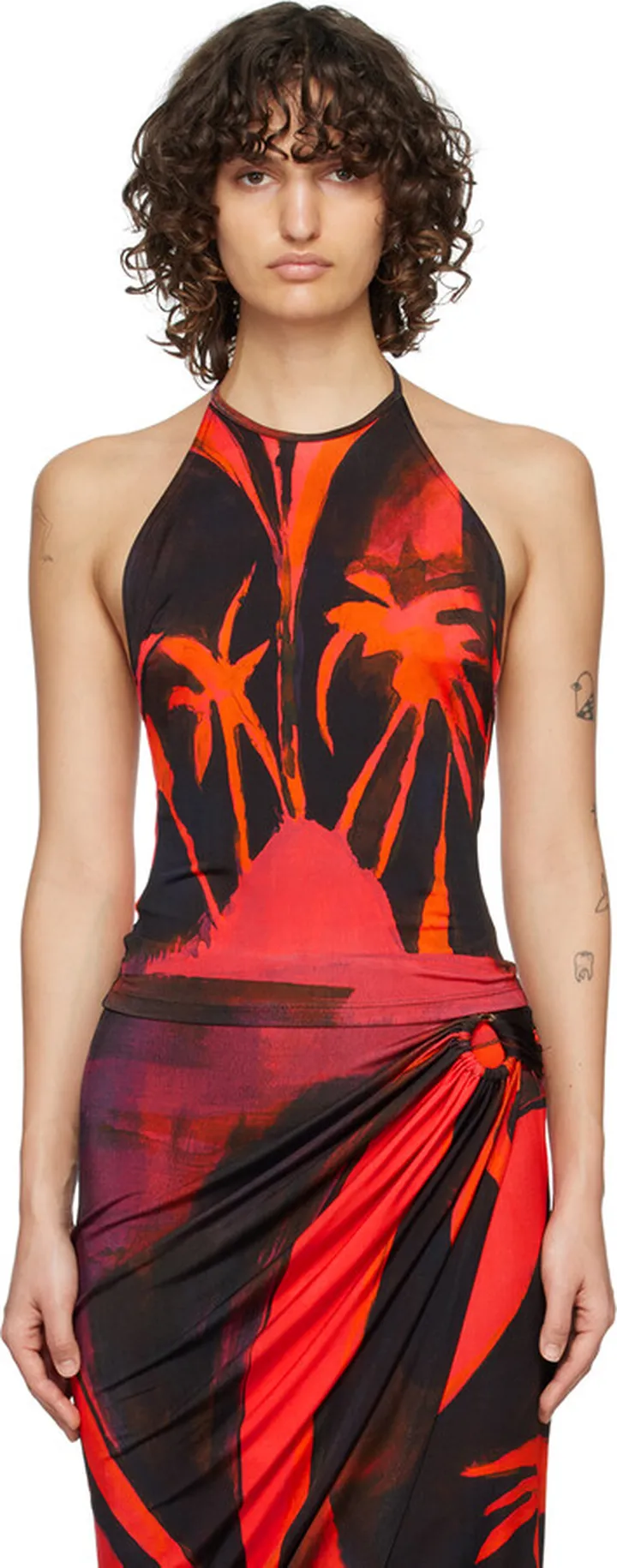Louisa Ballou Red Halter Tank Top