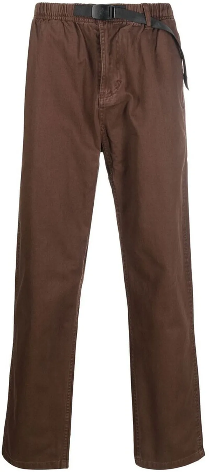 Belted-Waist Straight-Leg Trousers