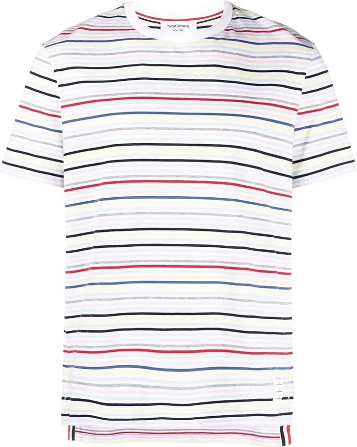 Multicoloured Stripe Cotton T-Shirt