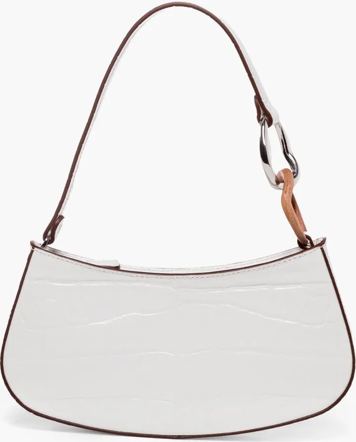 White Faux Croc Ollie Bag