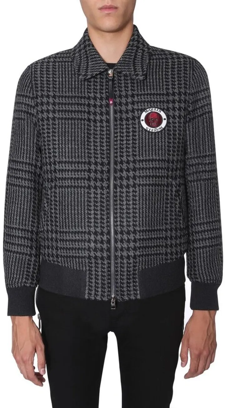 Alexander McQueen Houndstooth Bomber Jacket