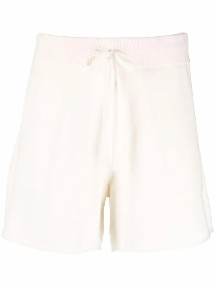 Drawtring-Waist Knitted Shorts