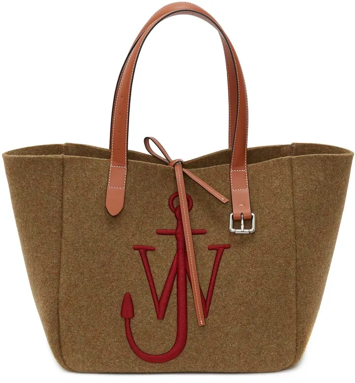 Belt Anchor Logo Embroidered Wool Felt Tote