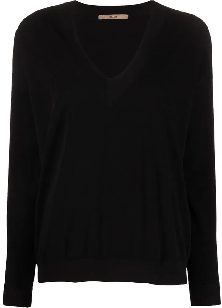 V-neck knitted jumper