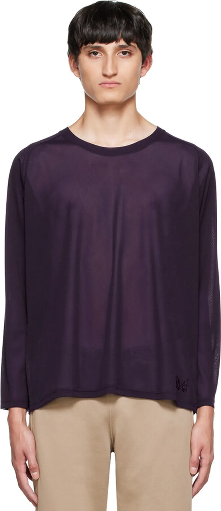 NEEDLES Purple Mesh Long Sleeve T-Shirt