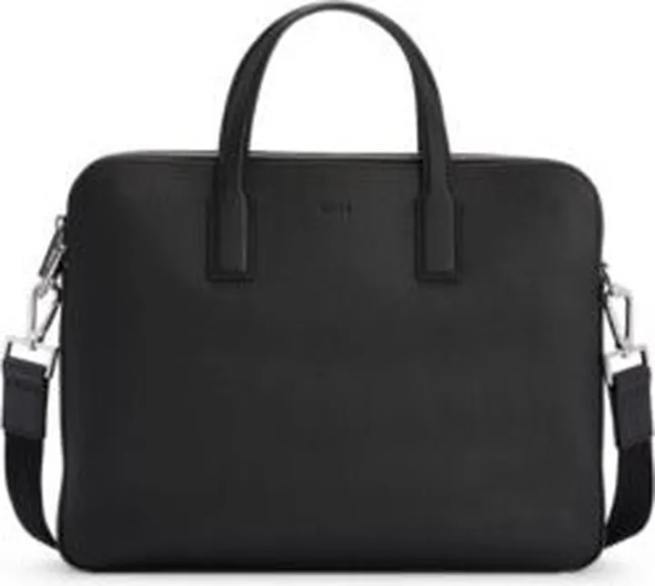 Italian-leather document case with embossed logo