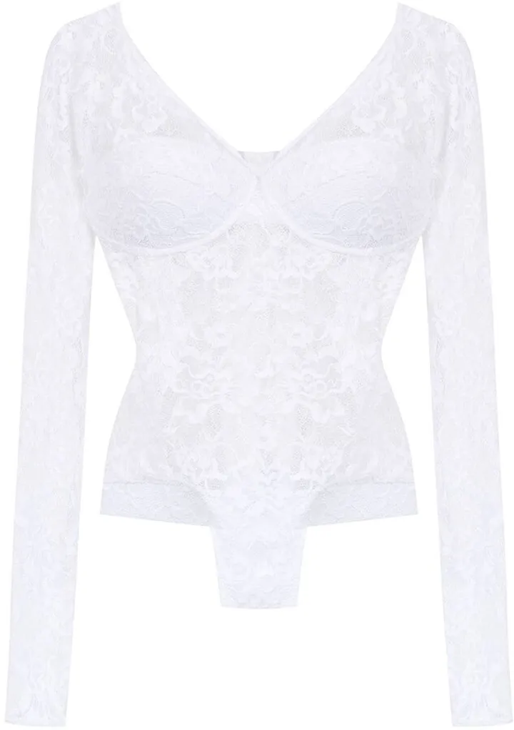 Long Sleeved Lace Bodysuit
