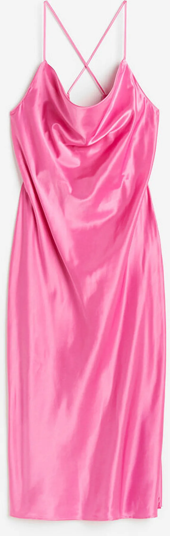 Curvy Fit Draped Satin Dress