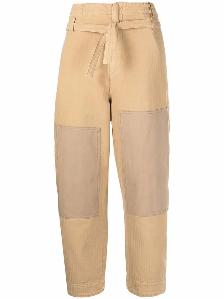 Patchwork Straight-Leg Trousers