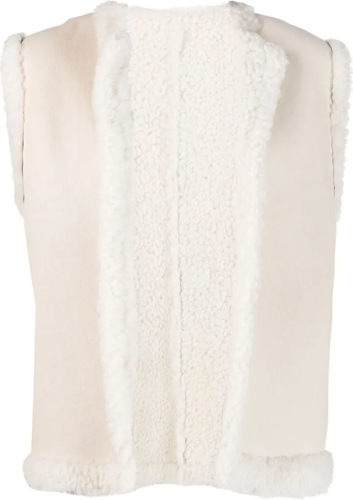 Shearling-Edge Leather Gilet