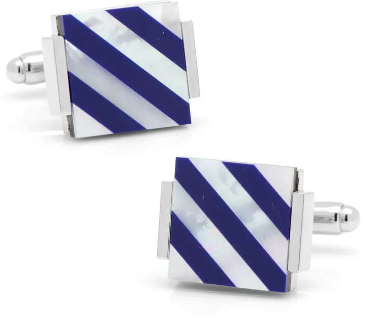 Mother-Of-Pearl & Lapis Lazuli Cuff Links