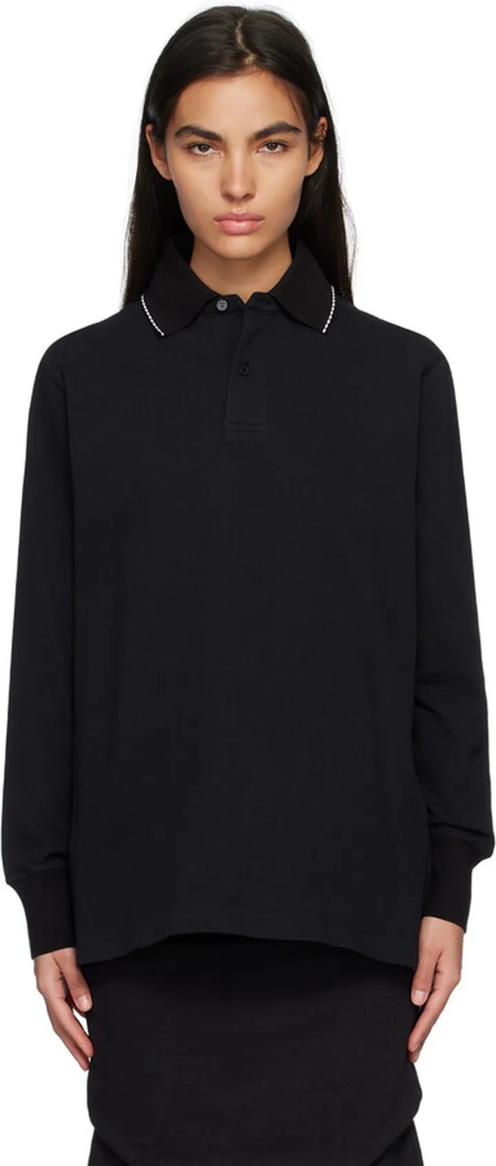 We11done Black Scalloped Edge Polo