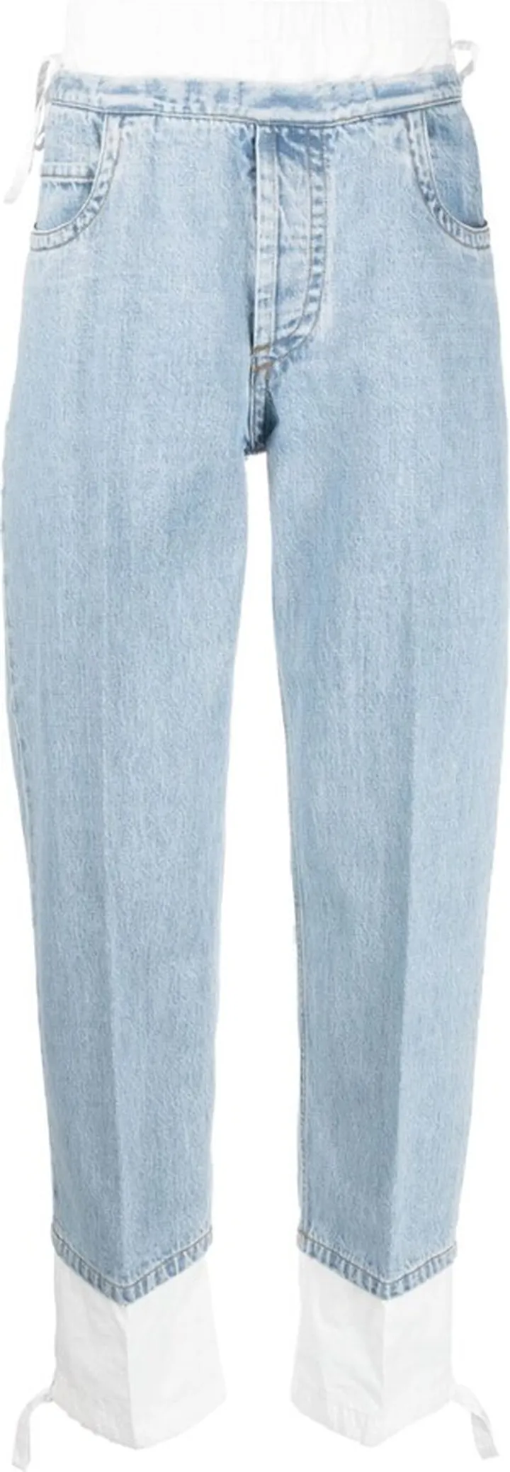 Blue Layered-Effect Jeans