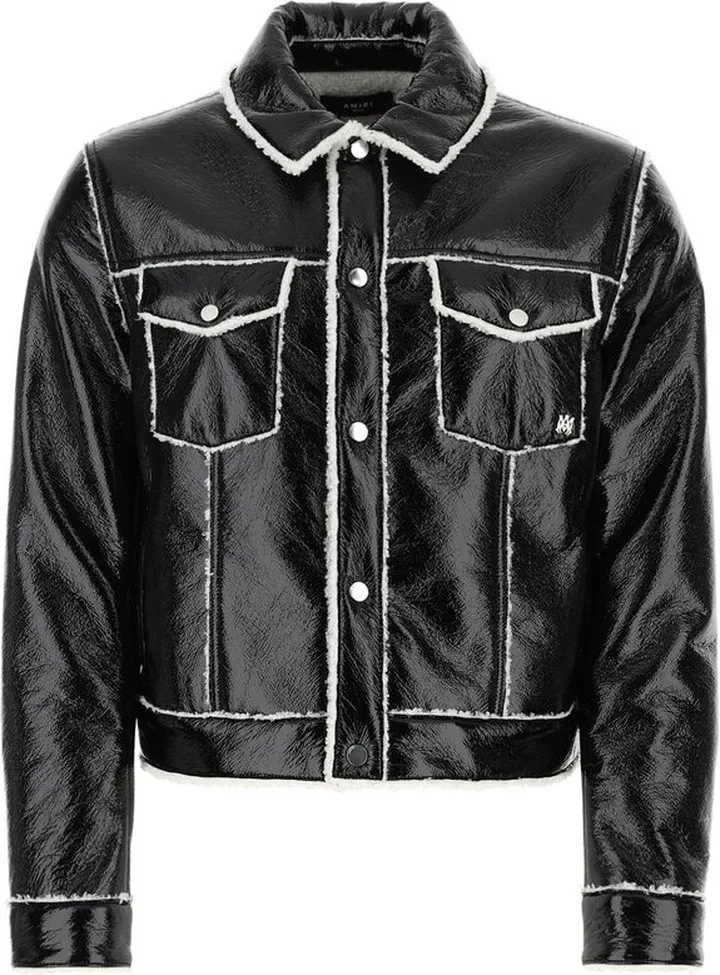 Amiri Button-Up Long Sleeved Leather Jacket