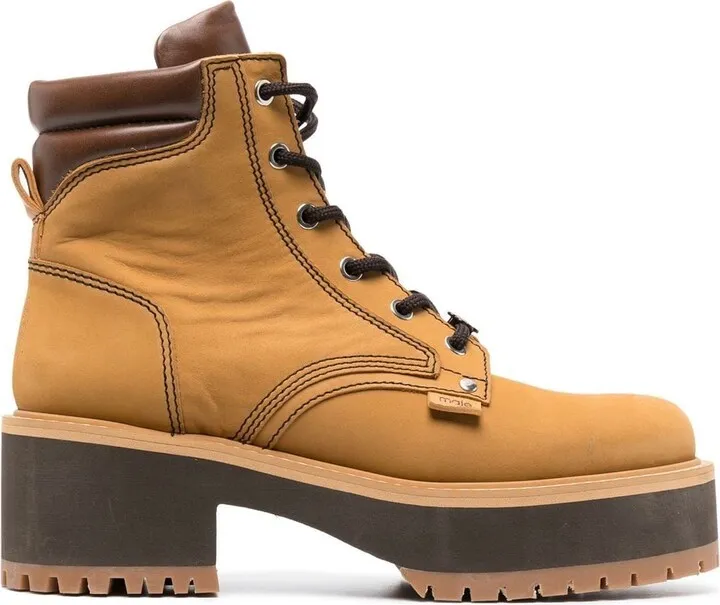 Block-Heel Lace-Up Boots