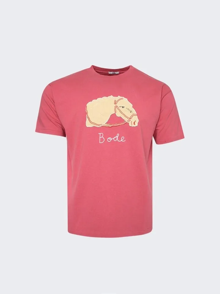 Pony Applique T-Shirt Pink