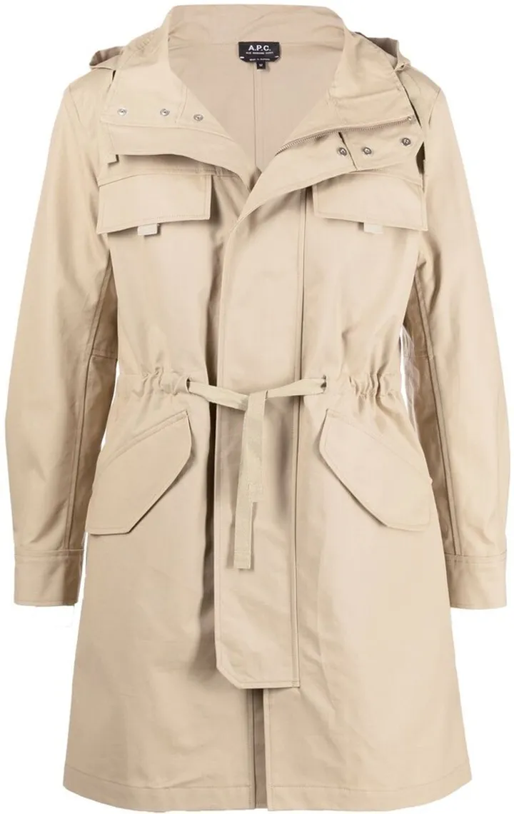 Hooded Drawstring Parka Coat