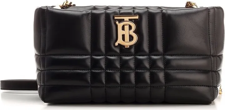 Burberry Logo Plaque Quilted Shoulder Bag