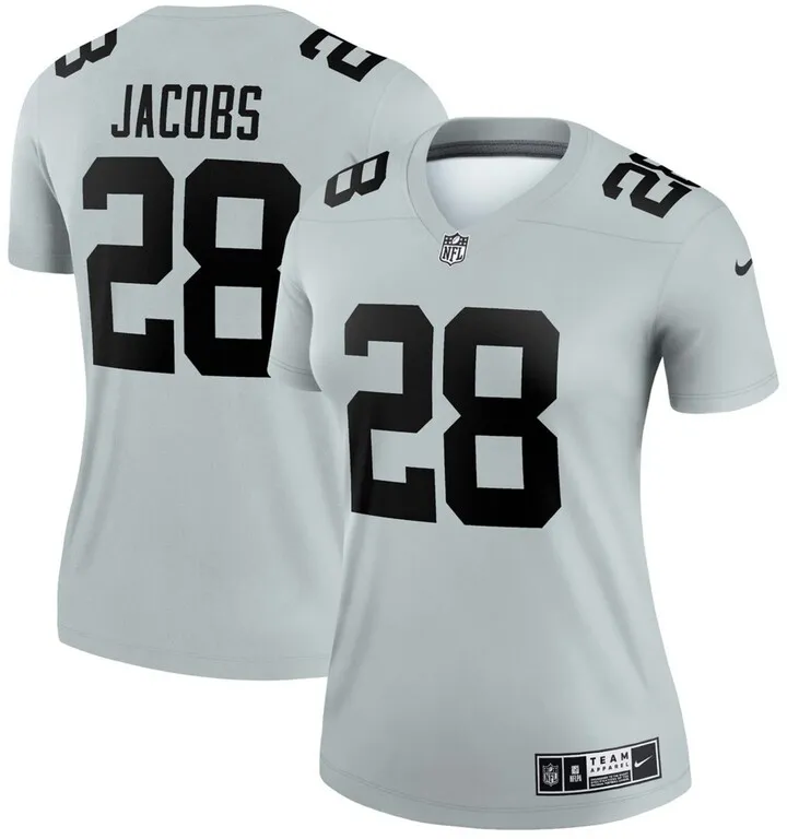 Women's Josh Jacobs Silver-Tone Las Vegas Raiders Inverted Legend Jersey