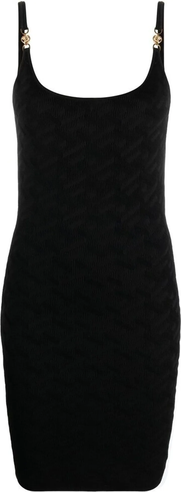 Black La Greca-Jacquard Mini Dress