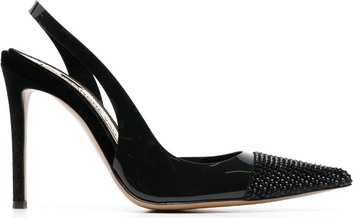 Crystal-Embellished Stiletto Pumps
