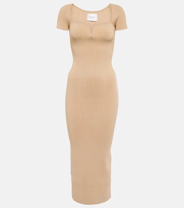 Freya ribbed-knit midi dress
